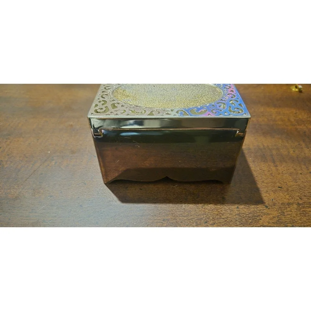 Silver Plated Filigree Trinket Jewelry Box T.R. 3 1/2X2 1/2X2 1/4